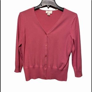 Loft Pink Cardigan 3/4 Sleeve LP